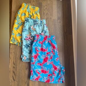 (BUNDLE) George Men's Swim Shorts/Trunks. Tropical, Cactus, & Lobster Prints.